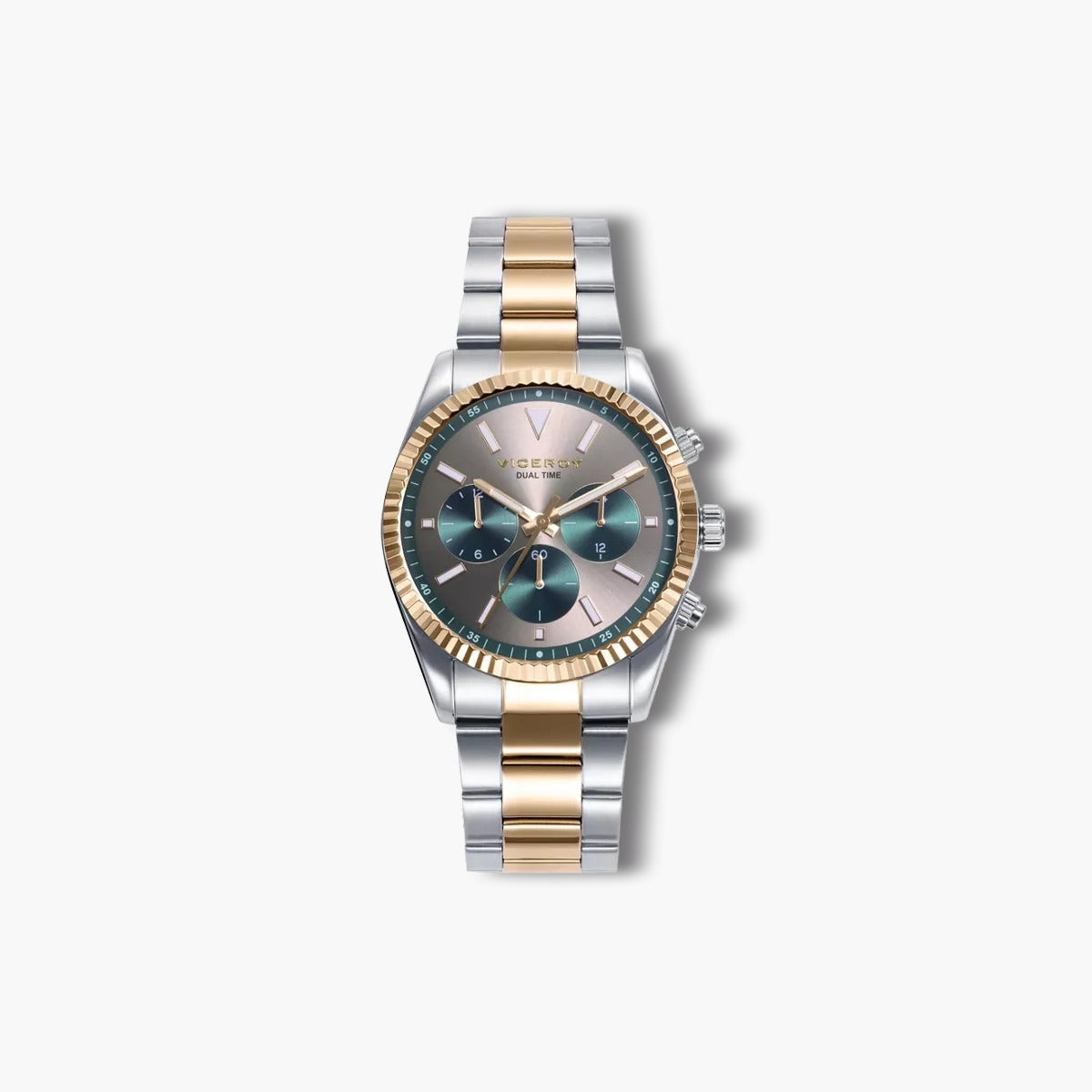 Reloj Viceroy Chic 42443-97 acero bicolor esfera marrón y verde
