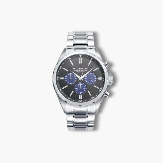 Reloj Viceroy Magnum 471295-57 cronógrafo acero esfera negra y azul