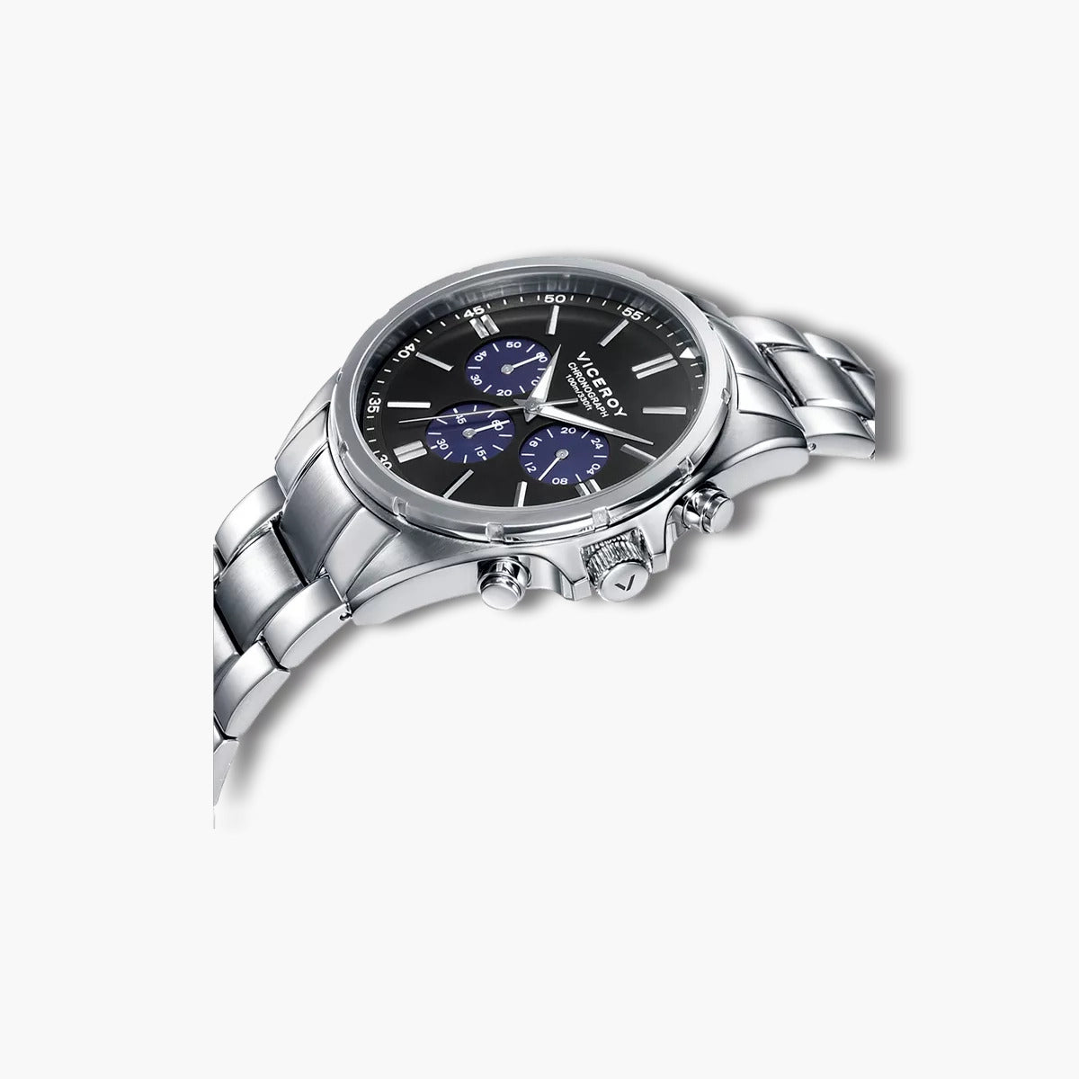 Reloj Viceroy Magnum 471295-57 cronógrafo acero esfera negra y azul