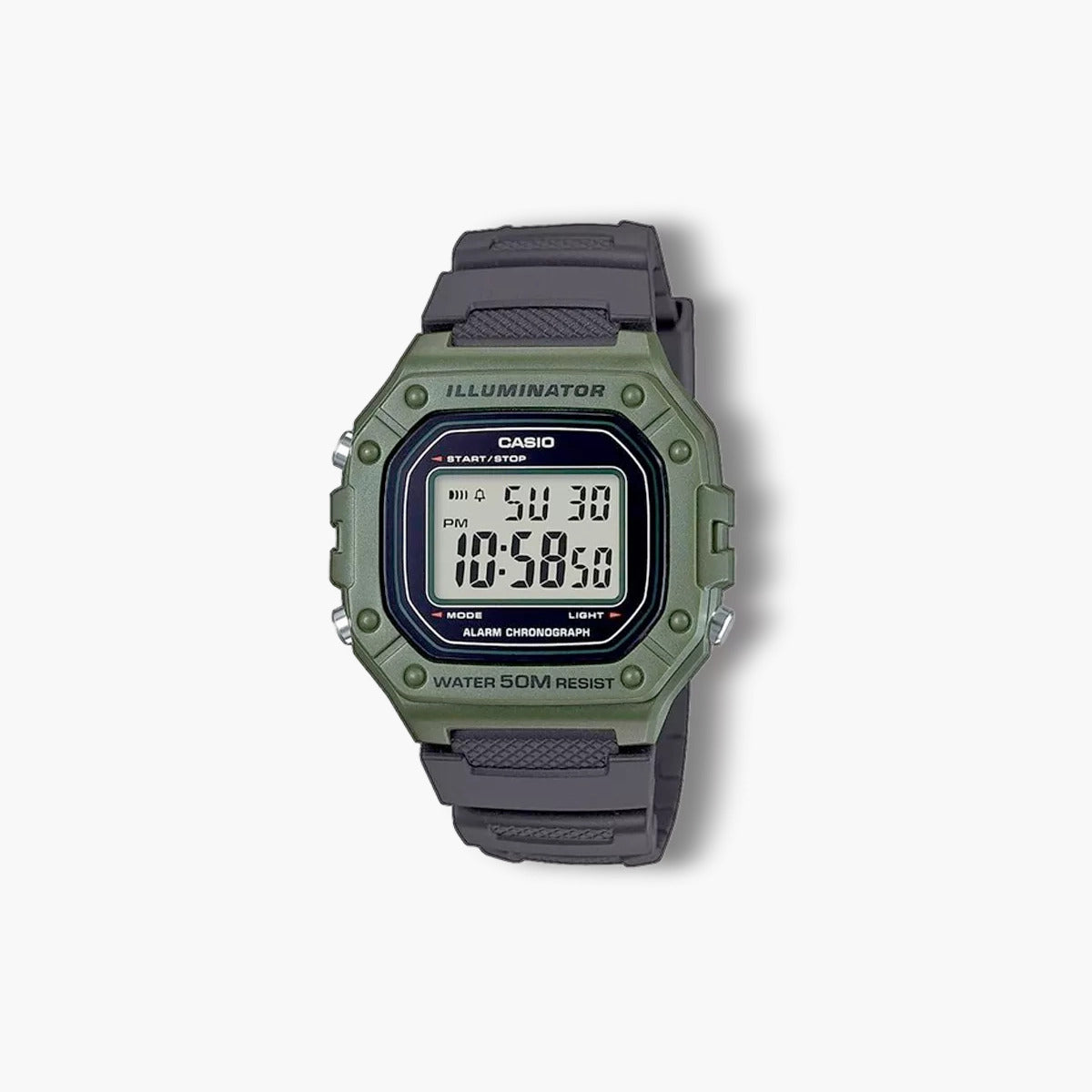 Reloj Casio Collection Retro W-218H-3AVEF digital negro y verde