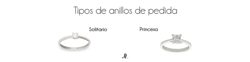 Anillos de pedida solitario y princesa