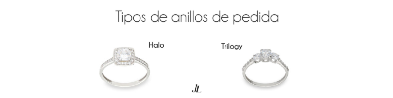 Anillos de pedida halo y trilogy